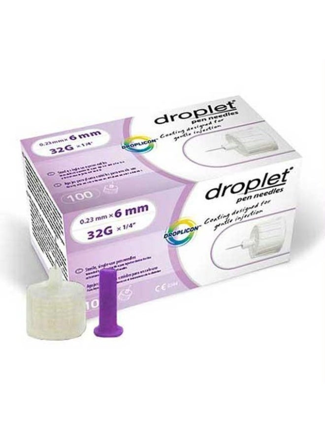 Droplet Insulin Pen Needles Size 6, 100 Count - Image 1